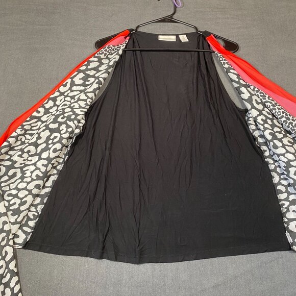 Chicos Open-Front Animal Print Poncho Topper Lightweight Womens Size 3 (XL) - Picture 7 of 8